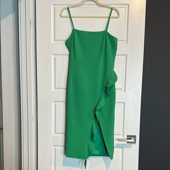 Bardot | Dresses | Bardot Green Asymmetrical Ruffled Sheath Formal Dress |  Poshmark